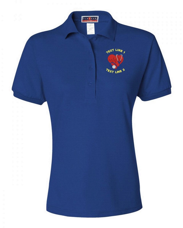Heart w/ Stethoscope Ladies Polo (image for) Heart w/ Stethoscope Ladies Polo